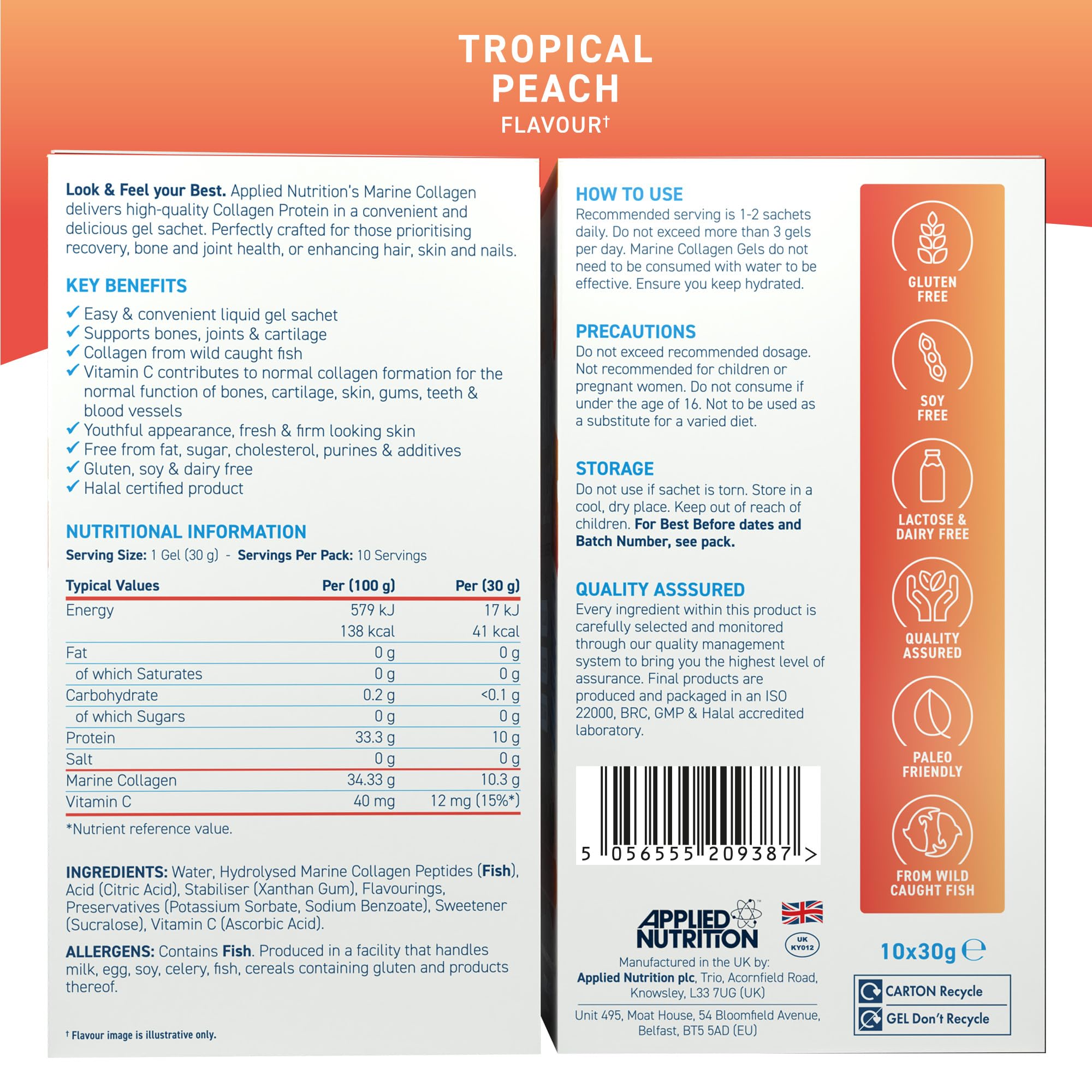 Applied Nutrition Marine Collagen Gels - Halal