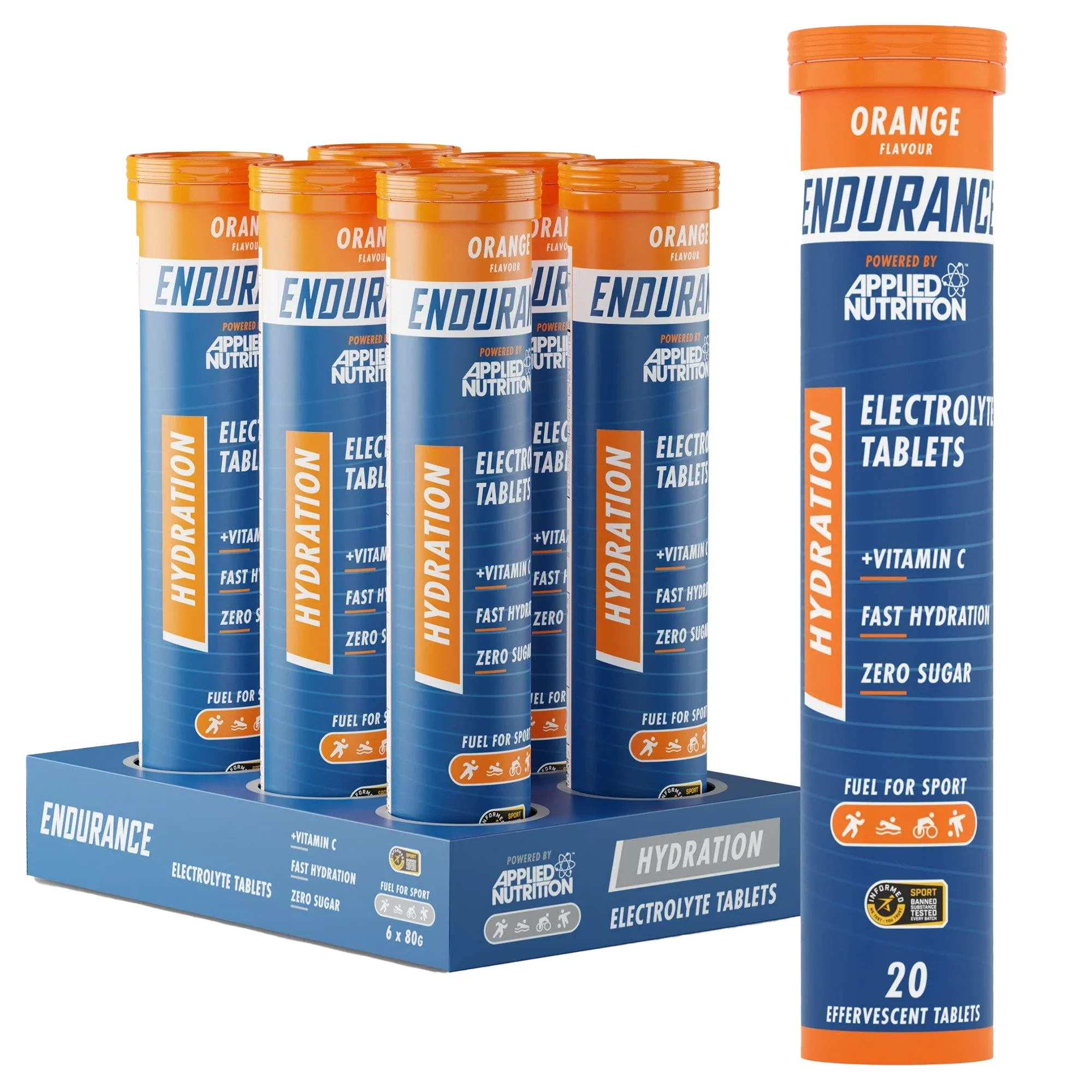 Applied Nutrition Effervescent Electrolyte Tabs - 6x20 Tabs / Orange - Hydration Tablets