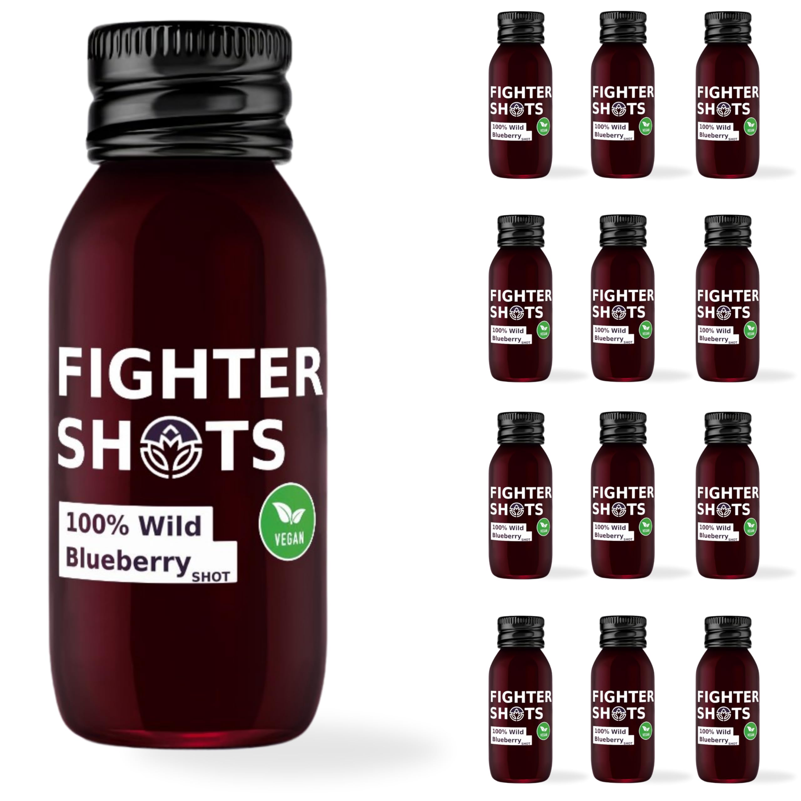 Fighter Shots - 12x60ml / Pure Wild Blueberry - Immunity Support Shots
