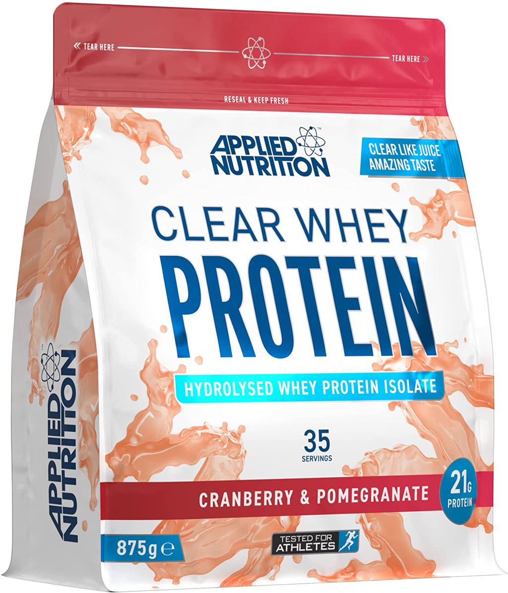 Applied Nutrition Clear Whey pouch with cranberry pomegranate flavor for muscle recovery