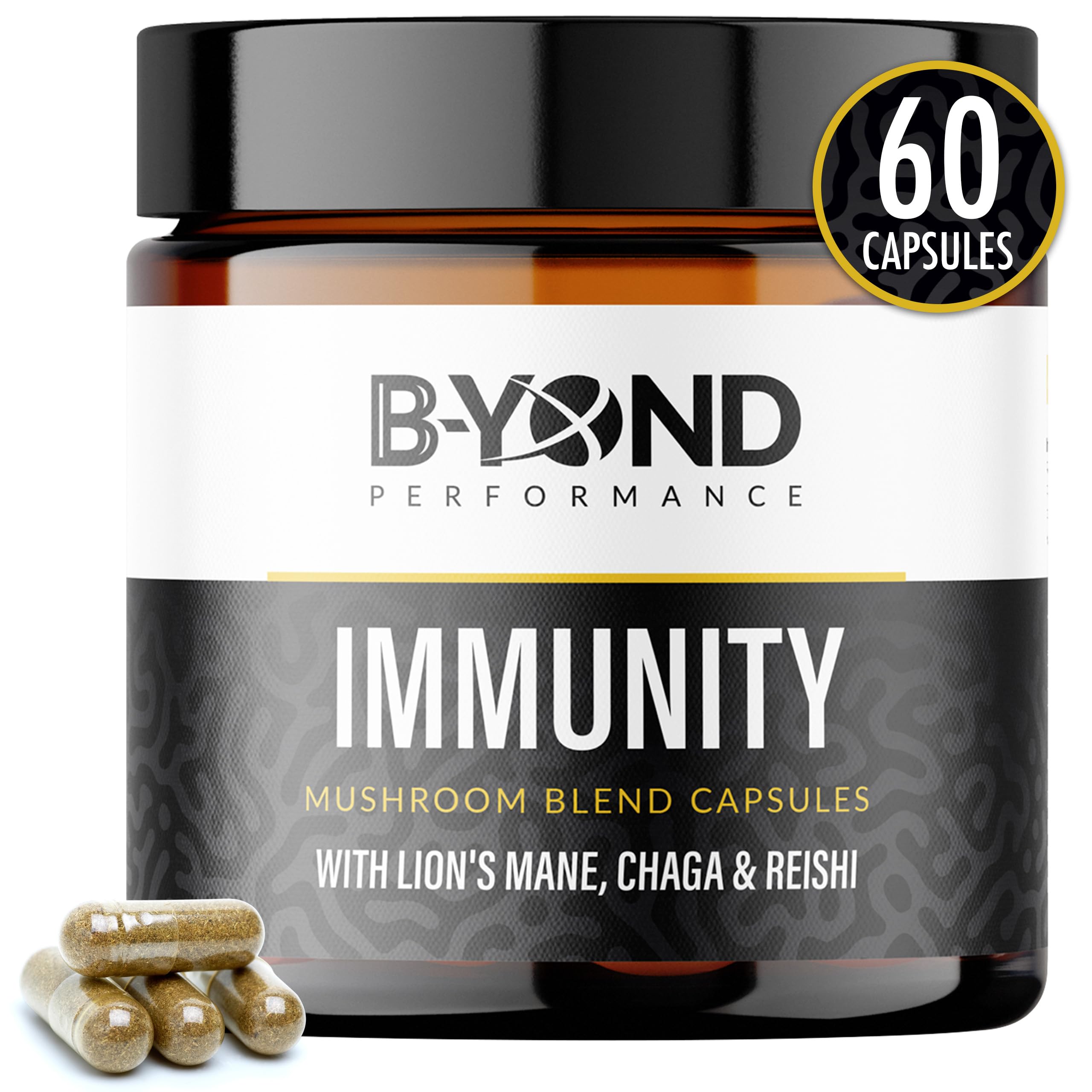BYOND PERFORMANCE Immunity Mushroom Capsules - 60 Caps - Mushrooms