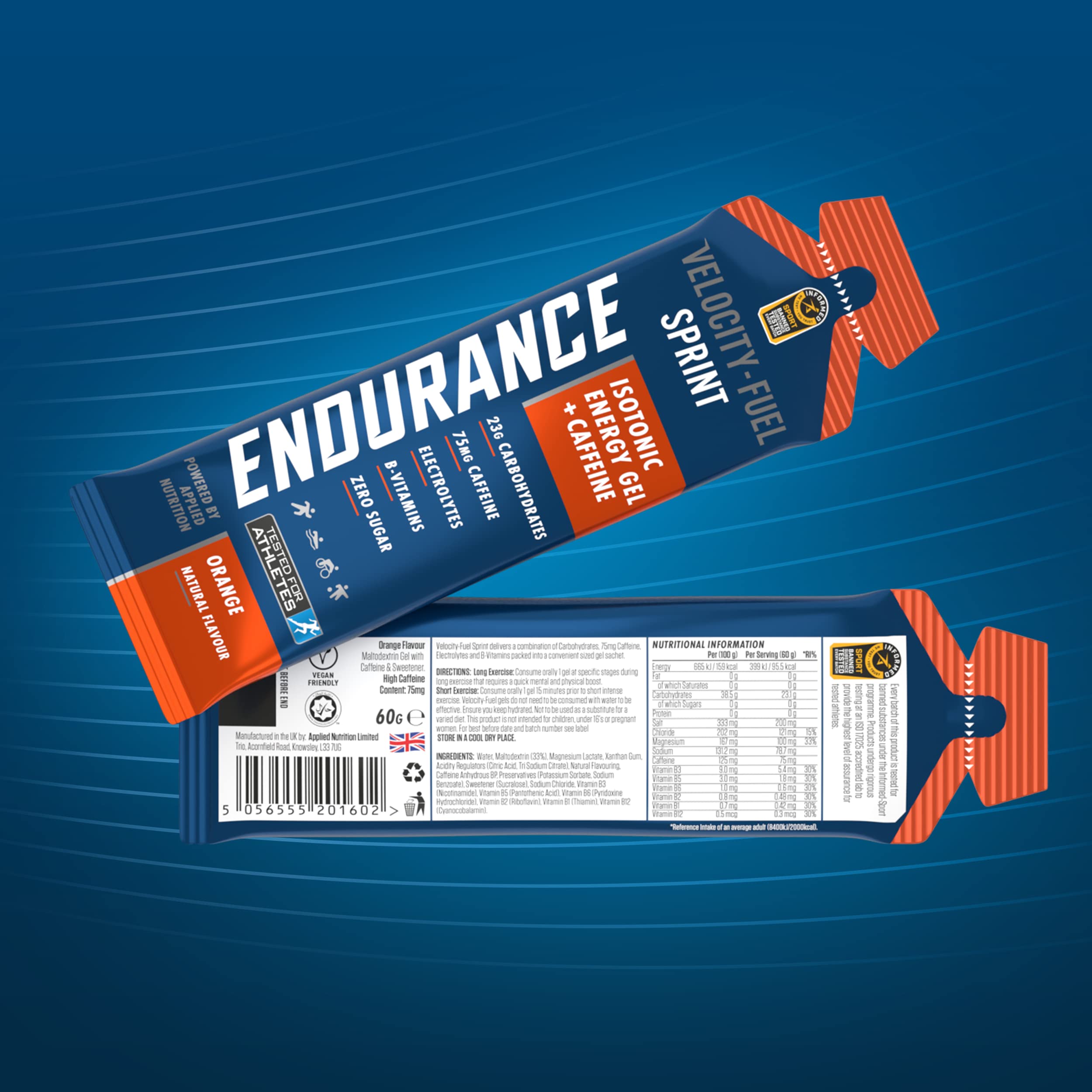 Applied Nutrition Endurance Velocity Sprint Gel - Energy Gels