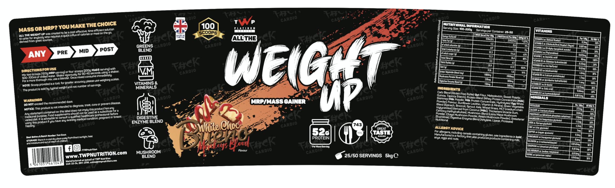 TWP All The Weight Up - 5kg / White Choc Bueno Monkey - Protein Blends