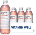 Vitamin Well Hydrate - 12x500ml / Rhubarb & Strawberry - Hydration Ready-To-Drinks
