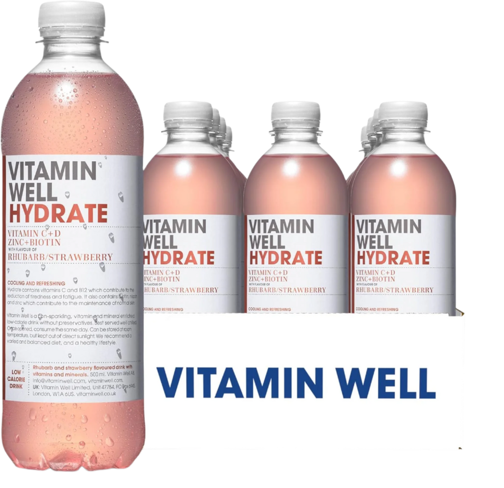 Vitamin Well Hydrate - 12x500ml / Rhubarb & Strawberry - Hydration Ready-To-Drinks
