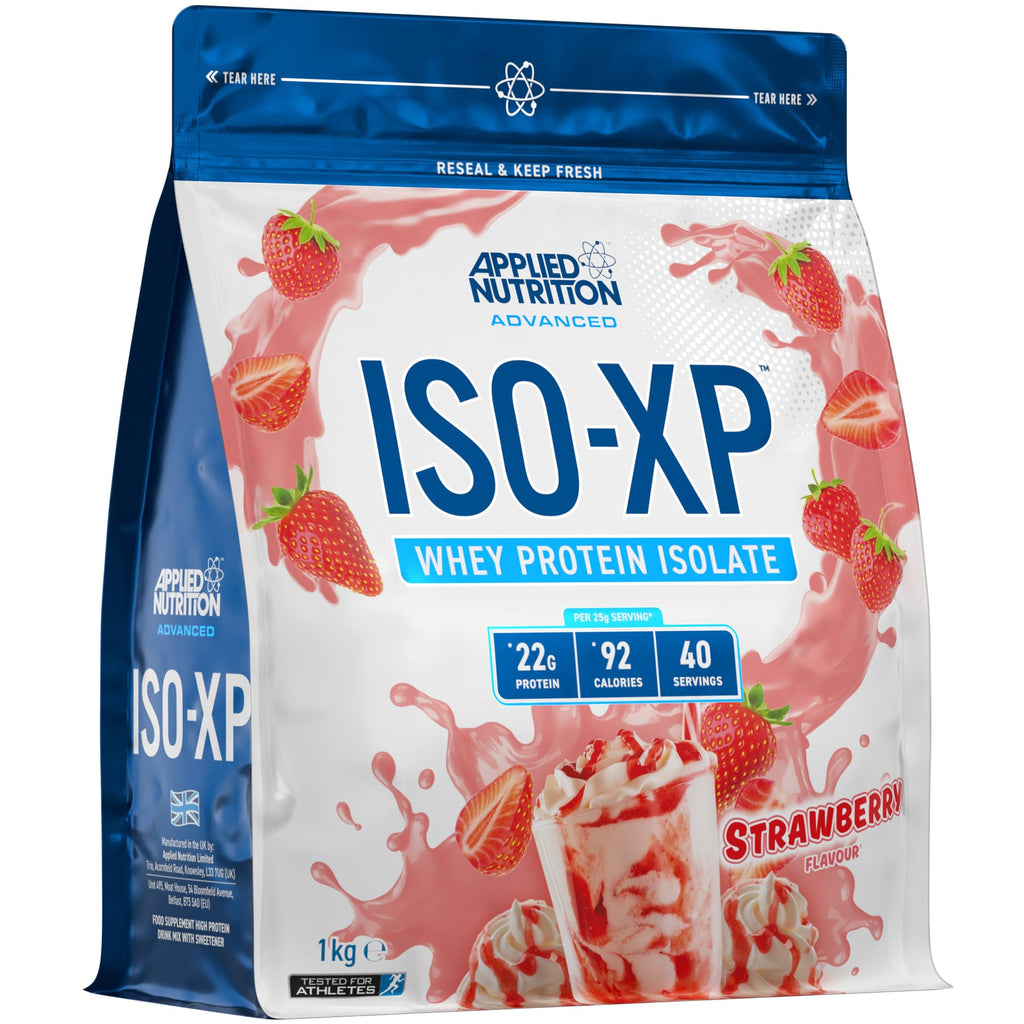 Applied Nutrition Iso-XP strawberry whey protein isolate bag for easy mixing
