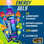 Various flavors of Applied Nutrition Endurance Energy Gel Pack, halal certified gel for exercise