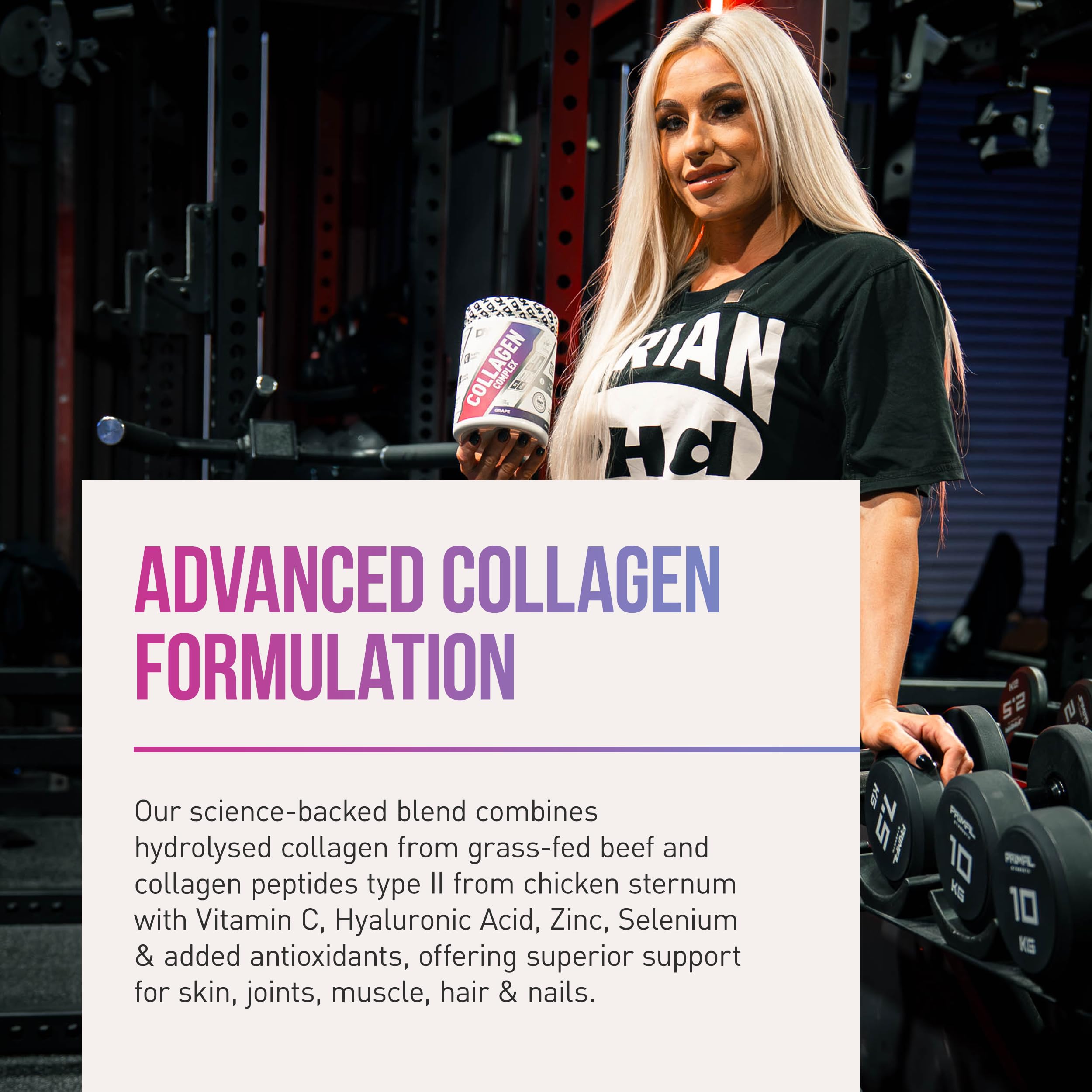 Container of DY Nutrition Collagen Complex Powder with hydrolyzed collagen for skin hydration