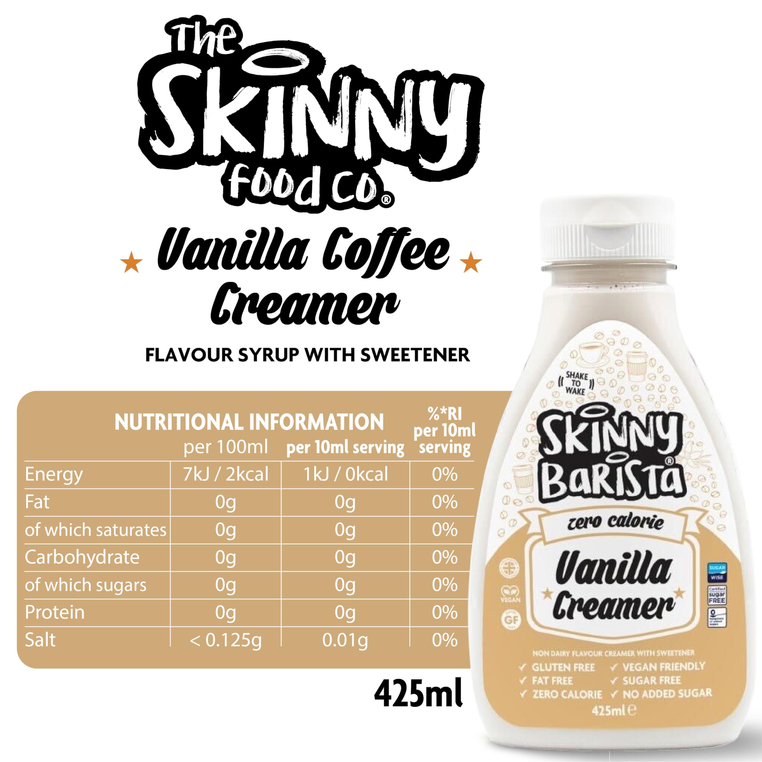 The Skinny Food Co Skinny Barista Coffee Creamer 425ml Vanilla