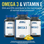 Applied Nutrition Omega bottles of halal certified fish oil with eicosapentaenoic acid