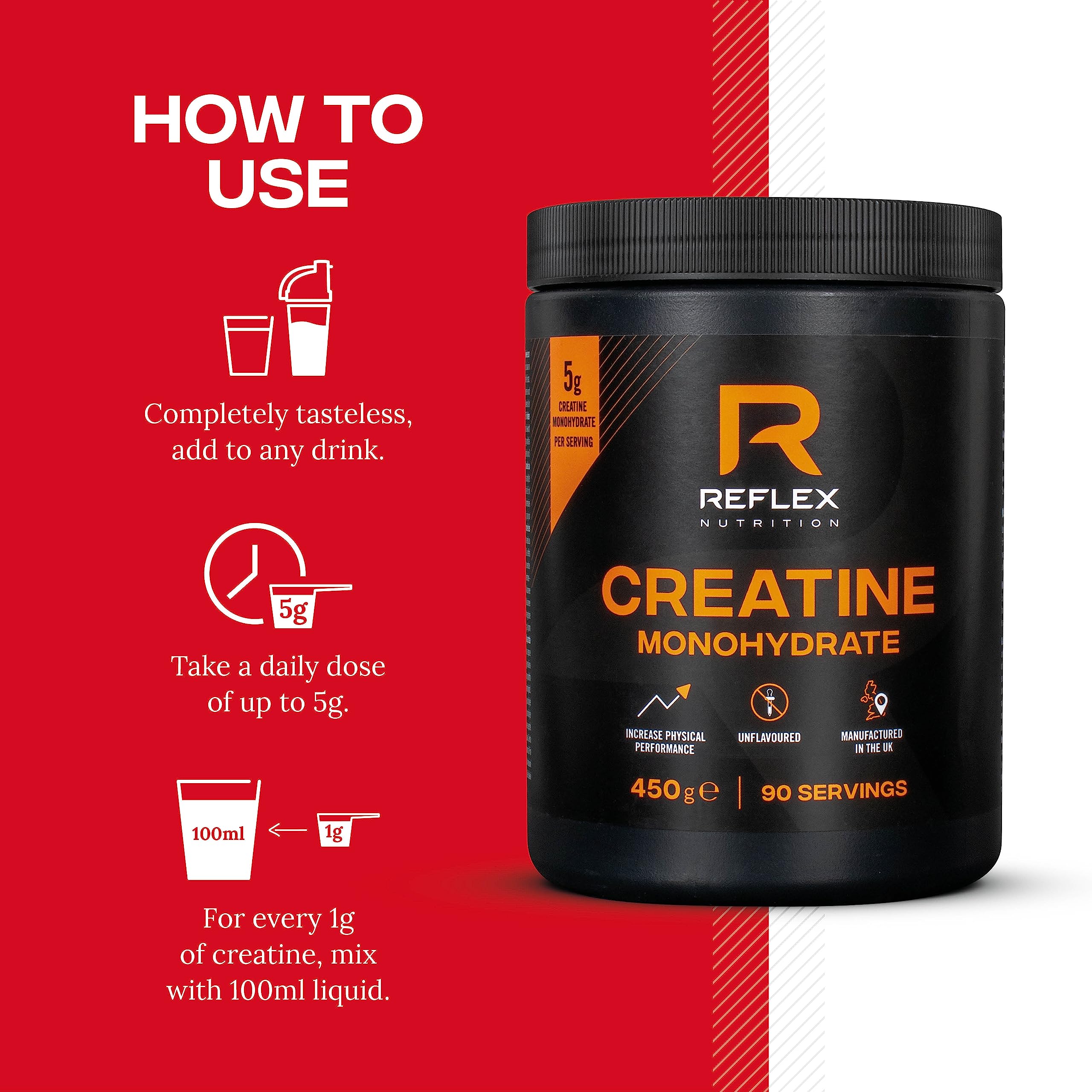 Reflex Nutrition Creatine Monohydrate - 450g / Unflavoured - Creatine Powder