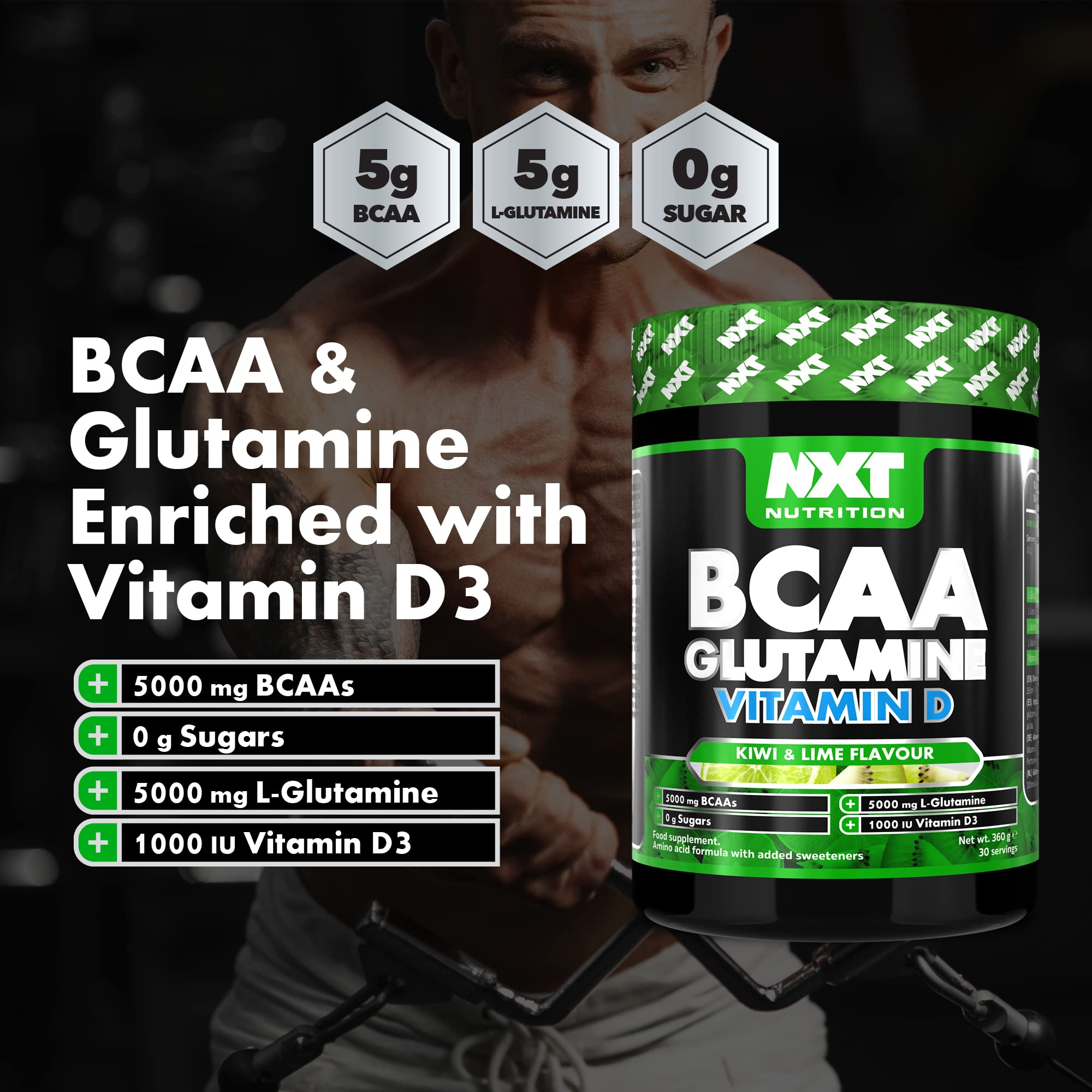 NXT Nutrition BCAA, Glutamine & VIt D 360g