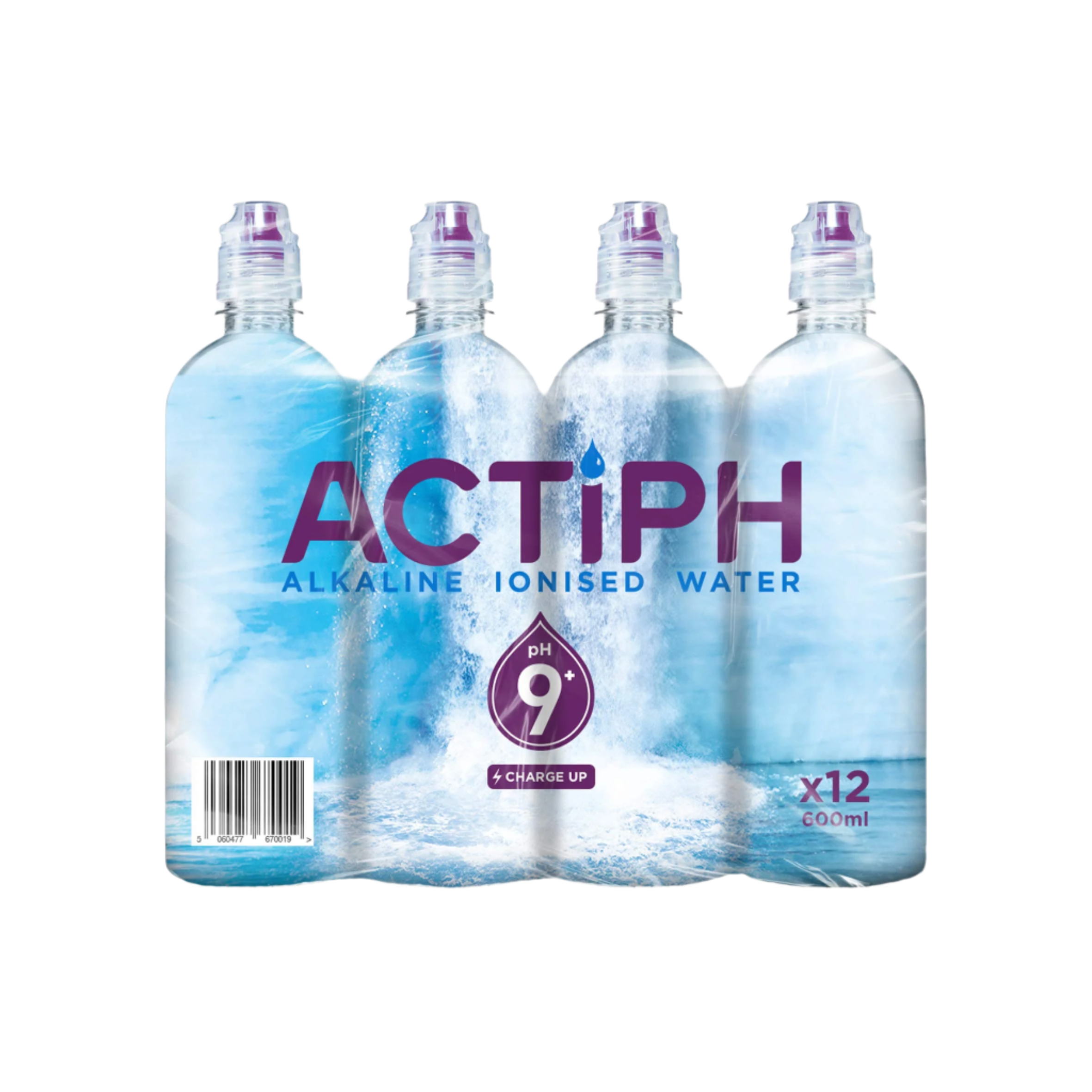 Actiph Alkaline Ionised Water - 12x600ml - Water