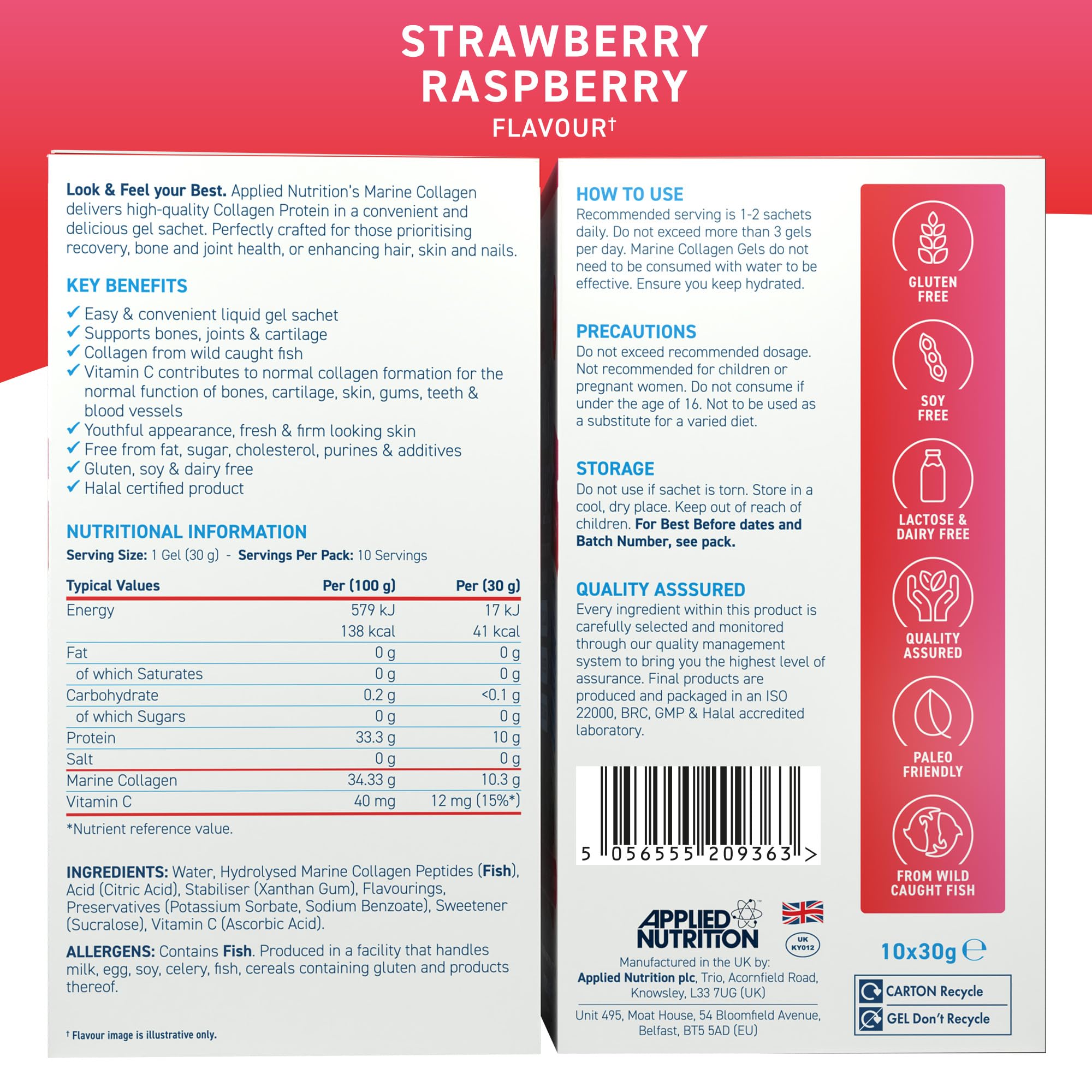 Applied Nutrition Marine Collagen Gels - Halal