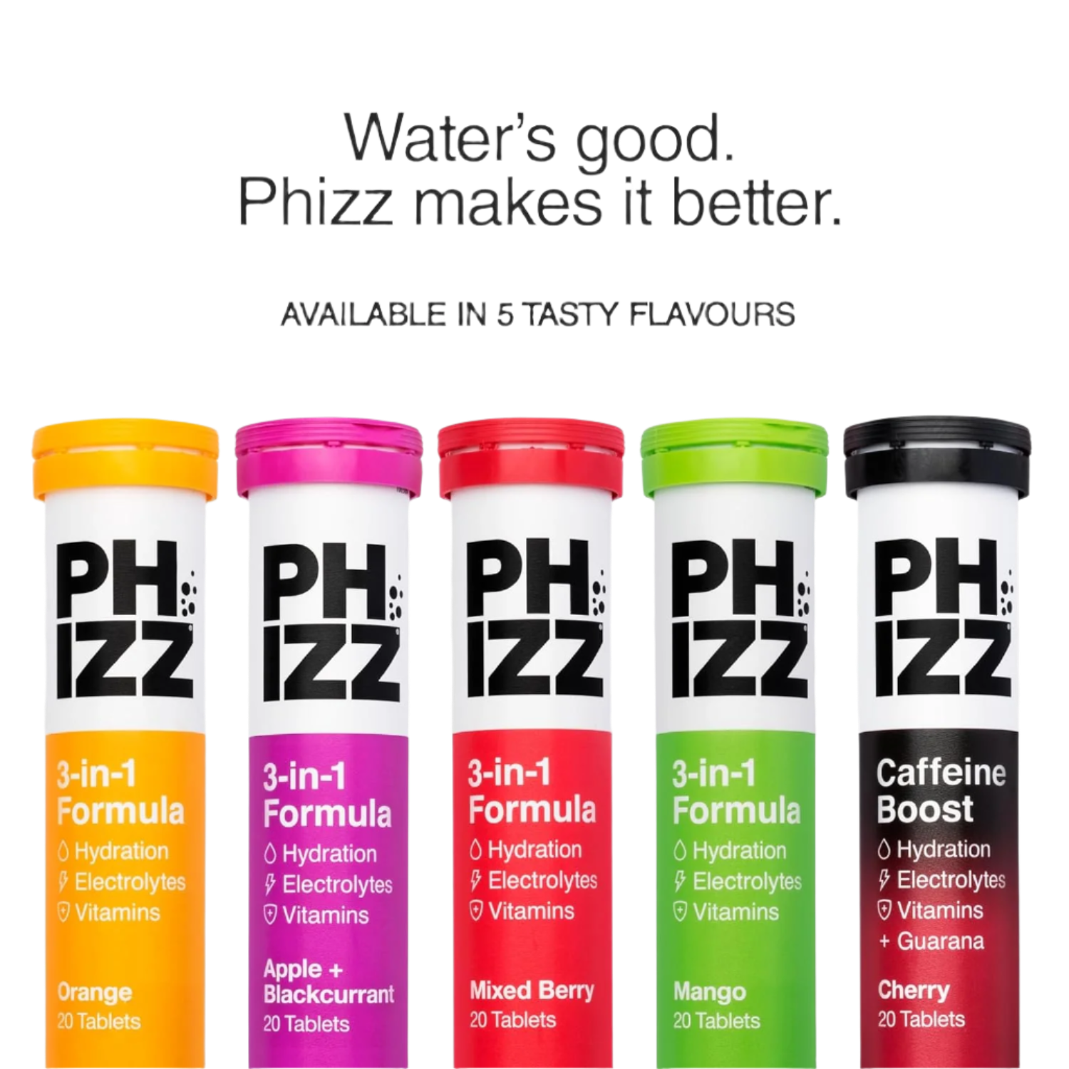 Phizz 3-in-1 Multivitamin & Rehydration Electrolyte Effervescent - Hydration Tablets