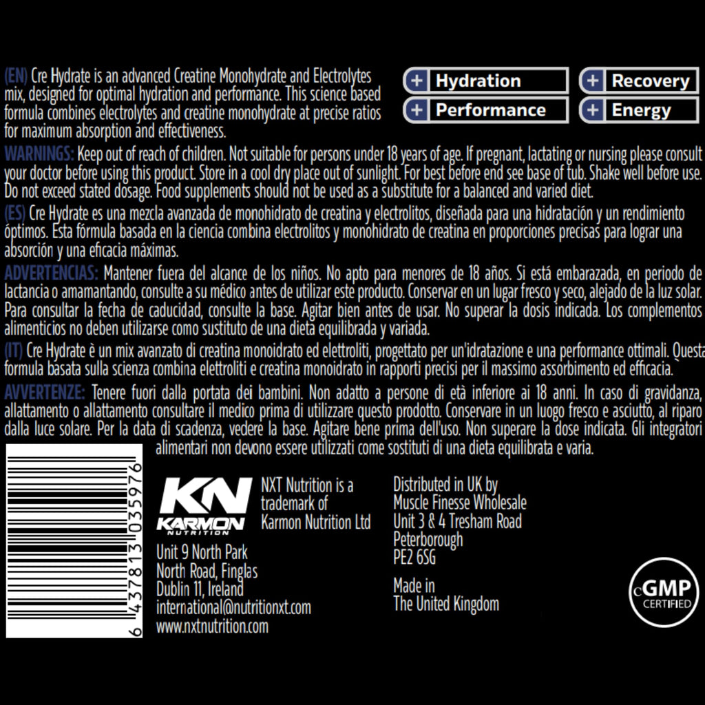 NXT Nutrition CRE Hydrate 180g