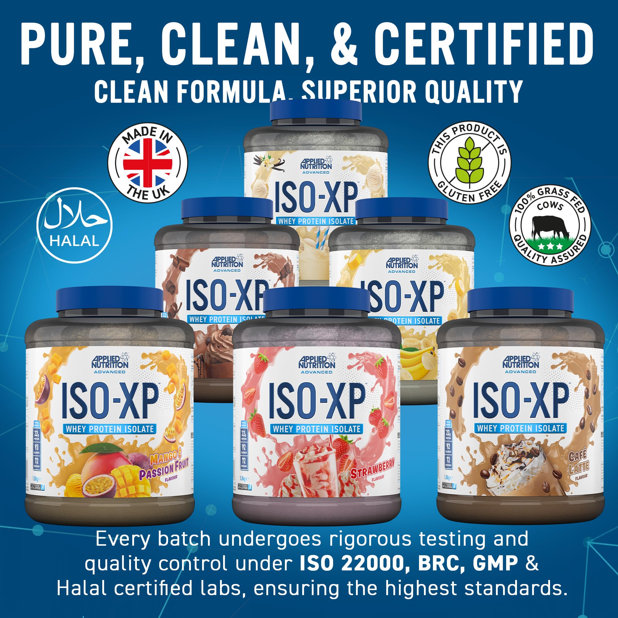 Applied Nutrition Iso-XP whey protein isolate products for easy mixing and great taste