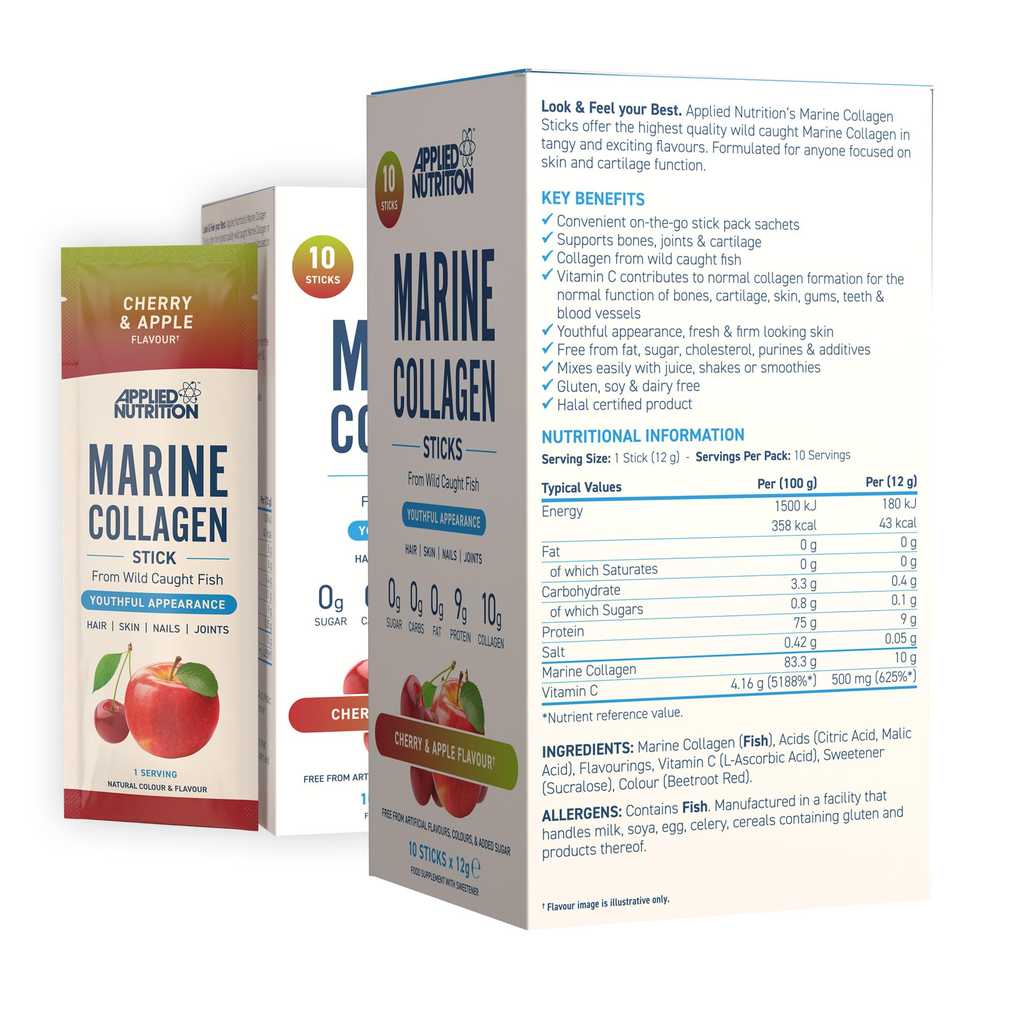 Applied Nutrition Marine Collagen Sticks - Halal