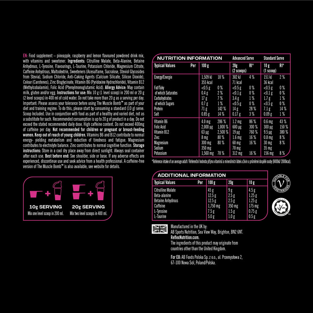 Reflex Nutrition The Muscle Bomb - Pre-Workout Powder