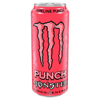 Pink Monster Energy Juiced can with Pipeline Punch flavor, a tasty carbonated energy drink