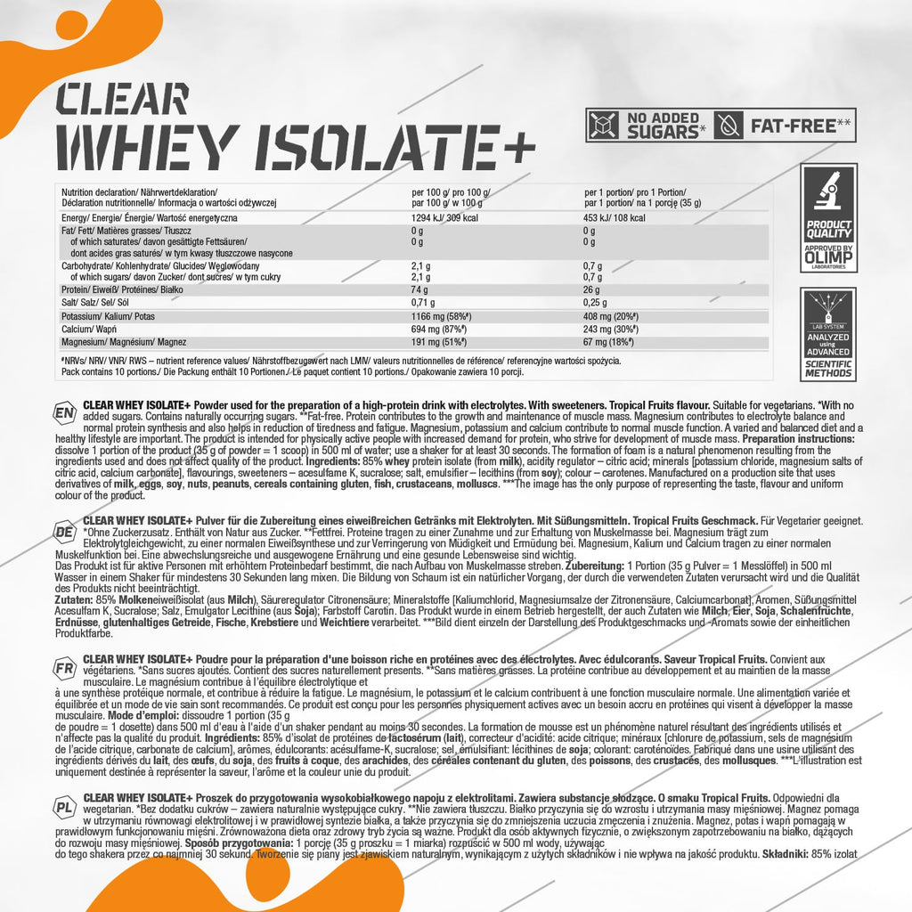 Olimp Sport Nutrition Clear Whey Isolate + - Whey Proteins