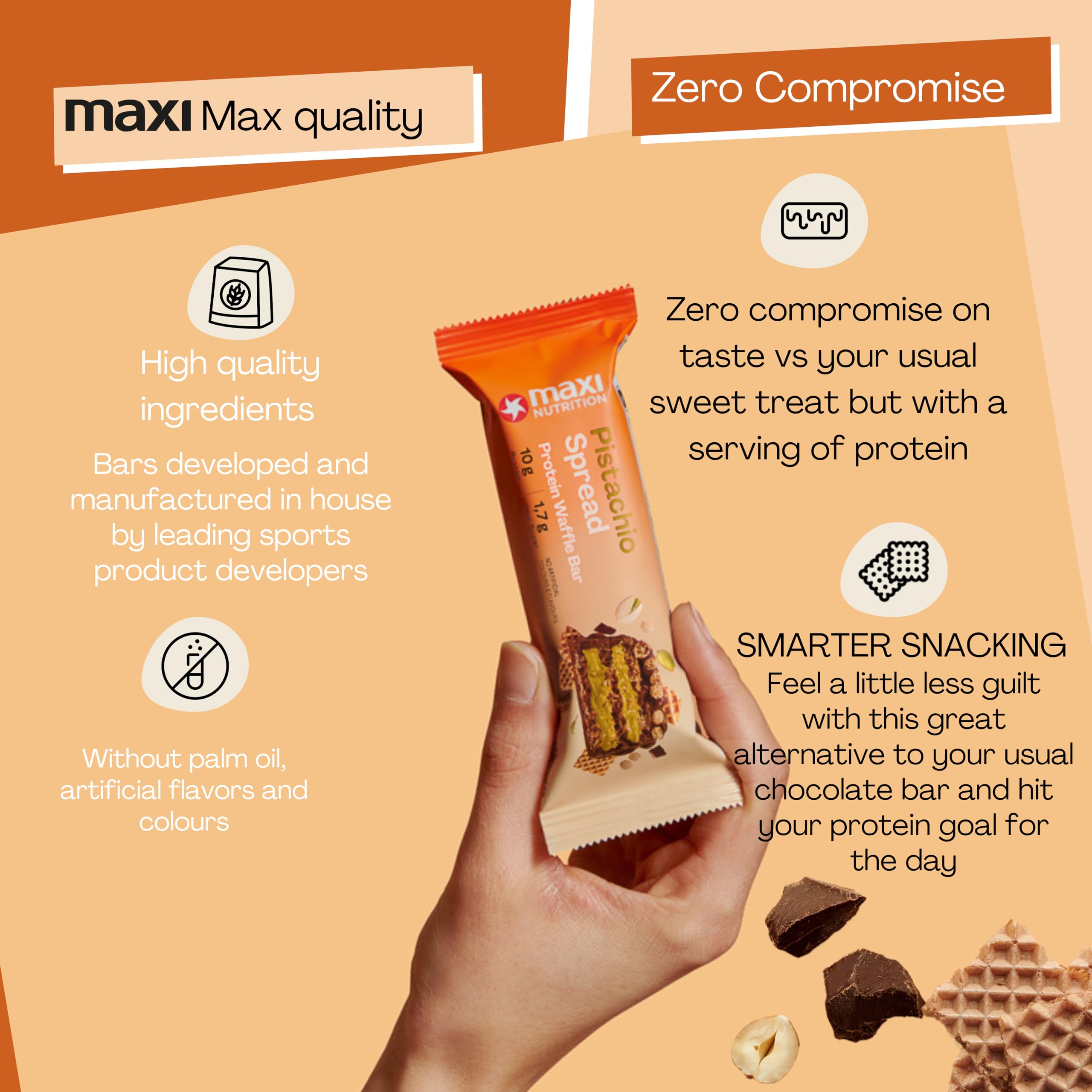 MaxiNutrition Protein Waffle Bar - Protein Bars
