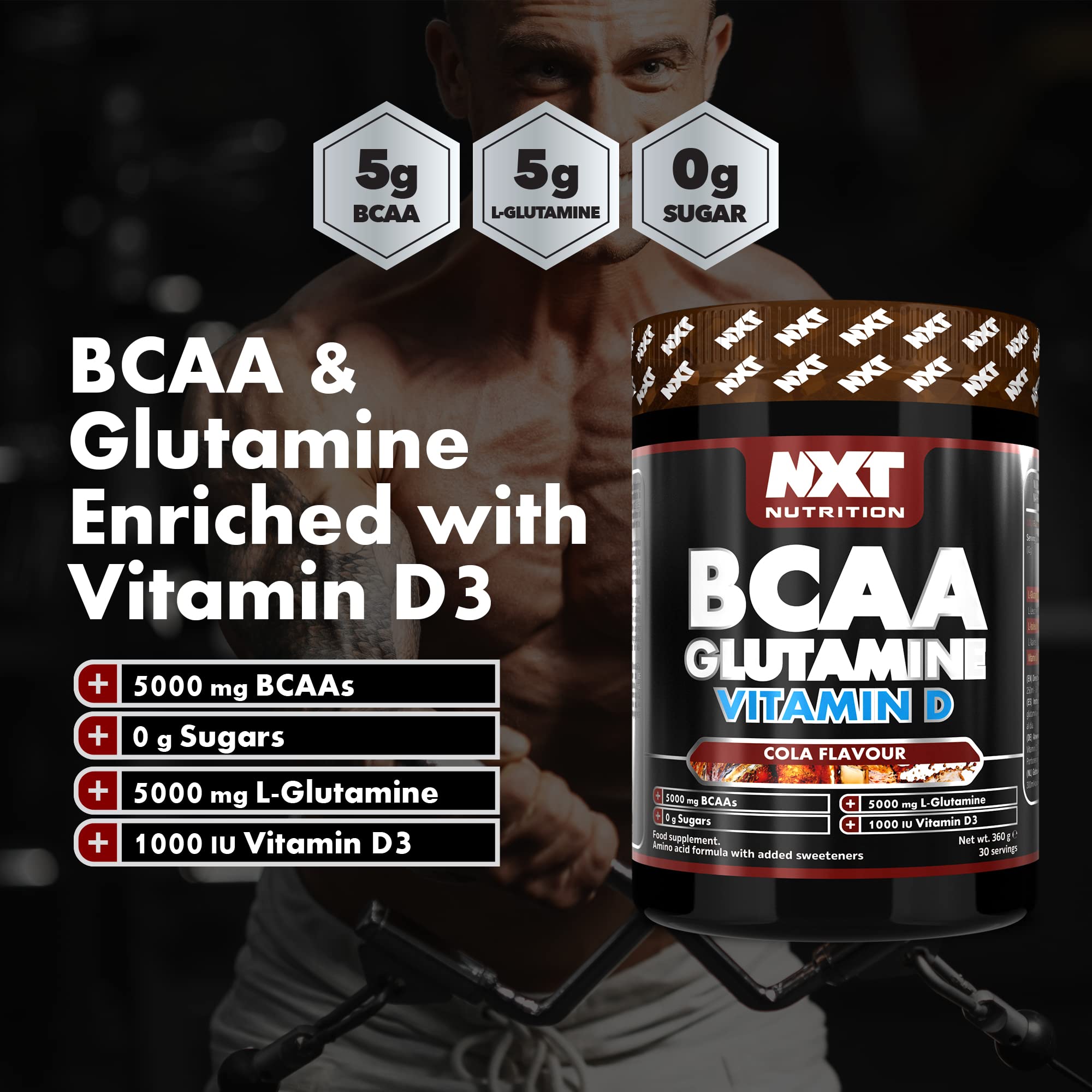 NXT Nutrition BCAA, Glutamine & VIt D 360g