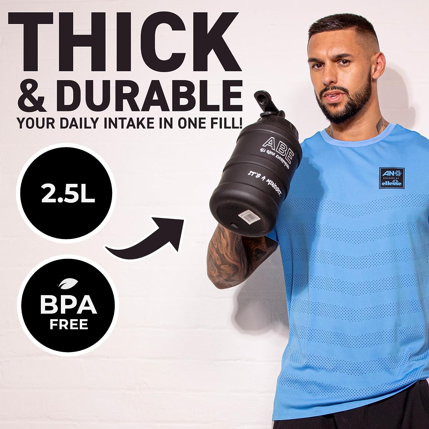Applied Nutrition Water Jug - 2500ml / Matte Black - Water Bottle (more than 2 litres)