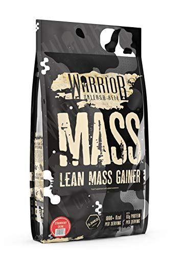 Black and white Warrior Lean Mass Gainer protein powder bag for lean muscle gain