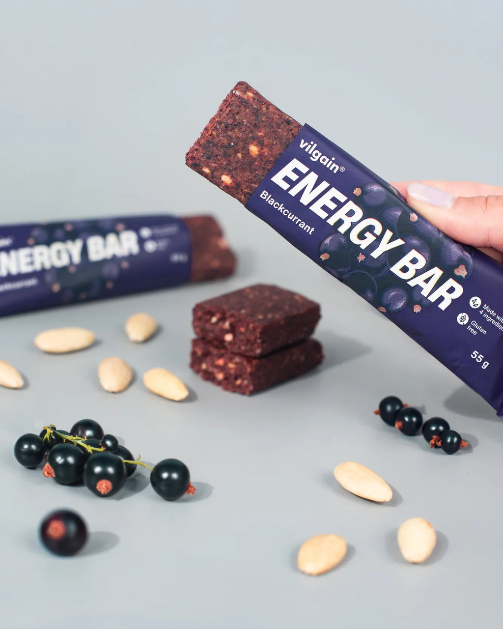 Vilgain Energy Bar with blackcurrant and visible fruit pieces, part of Vilgain Clean Formula