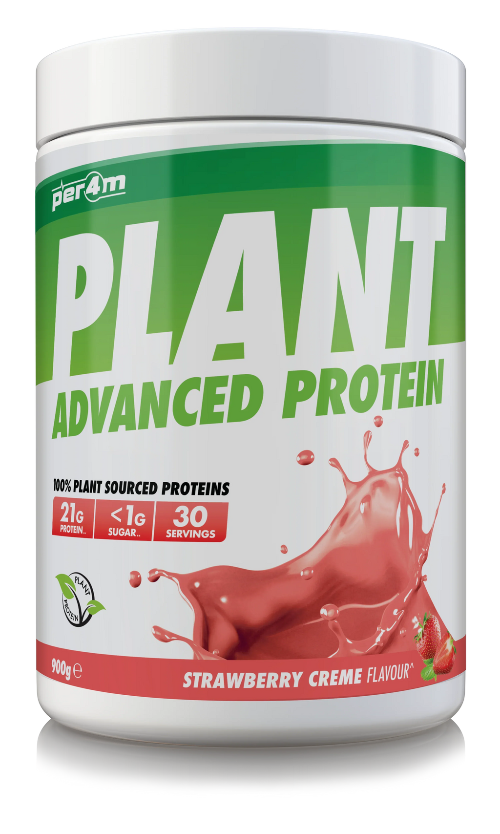 Per4m Plant Protein - 900g / Strawberry Cr me - Vegan Protein Powder
