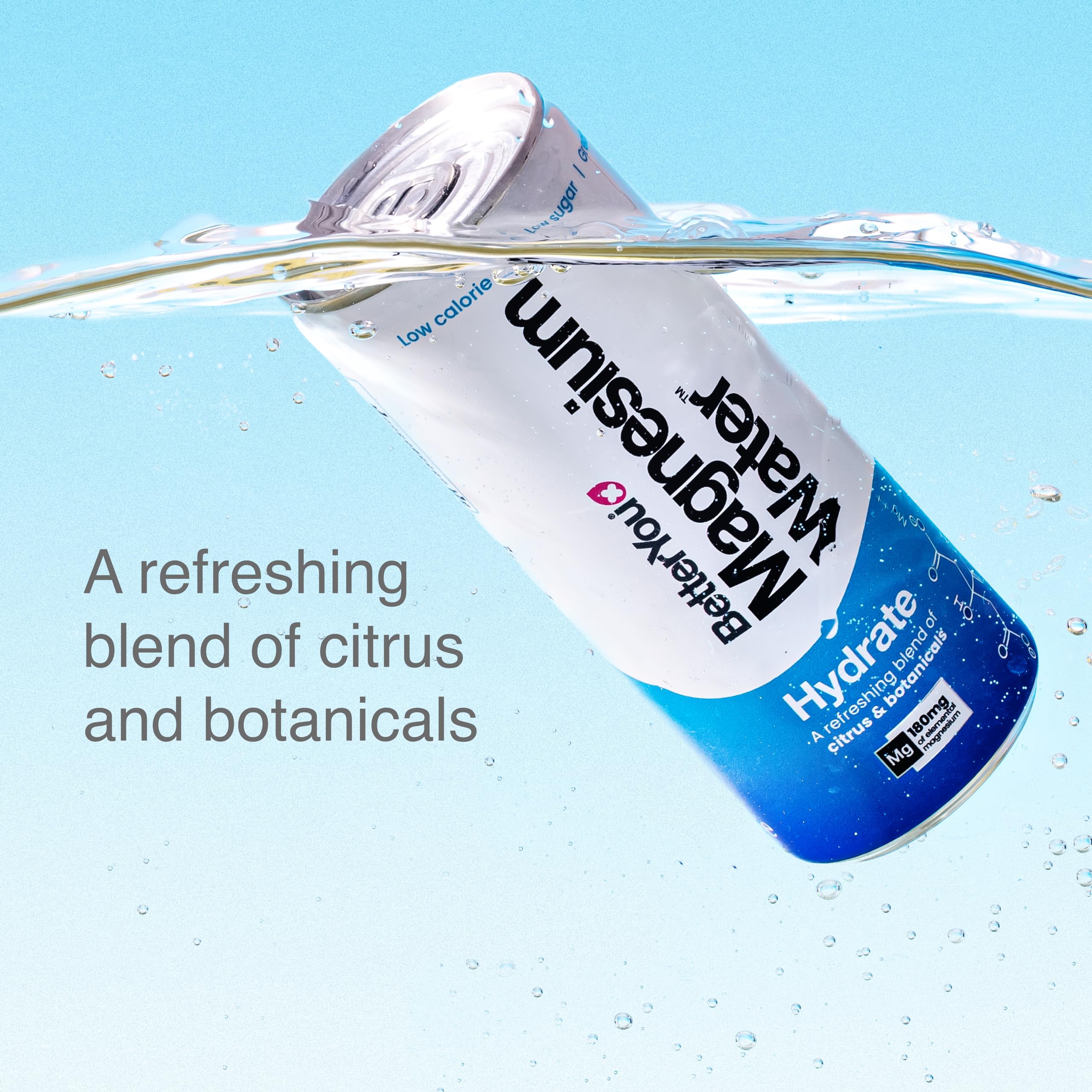 BetterYou Magnesium Water Hydrate - 12x250ml / Citrus & Botanicals - Hydration Ready-To-Drinks