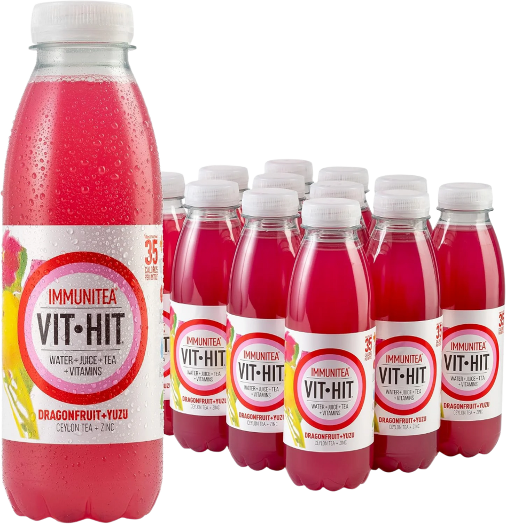 VITHIT Immunitea - 12x500ml / Dragonfruit & Yuzu - Vitamin Ready-To-Drinks