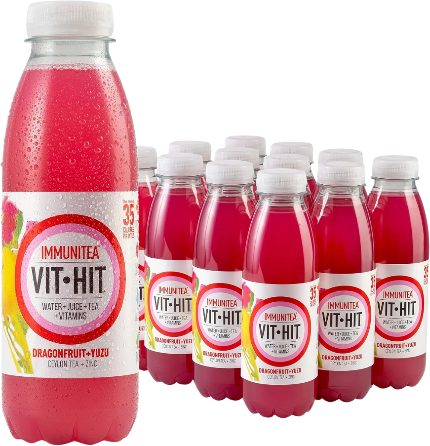 VITHIT Immunitea - 12x500ml / Dragonfruit & Yuzu - Vitamin Ready-To-Drinks