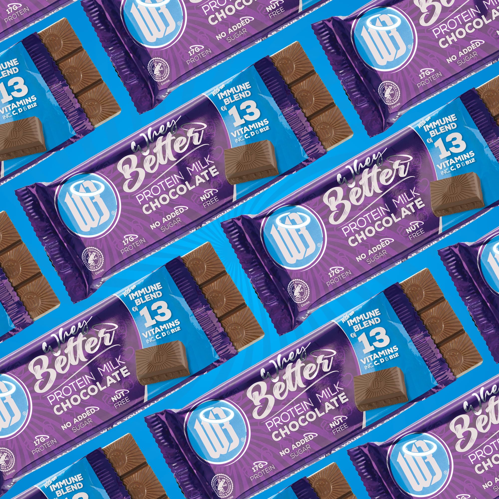 WheyBetter Protein White chocolate Immune Blend of Vitamins - 12x75g / Protein White Chocolate - Protein Bars