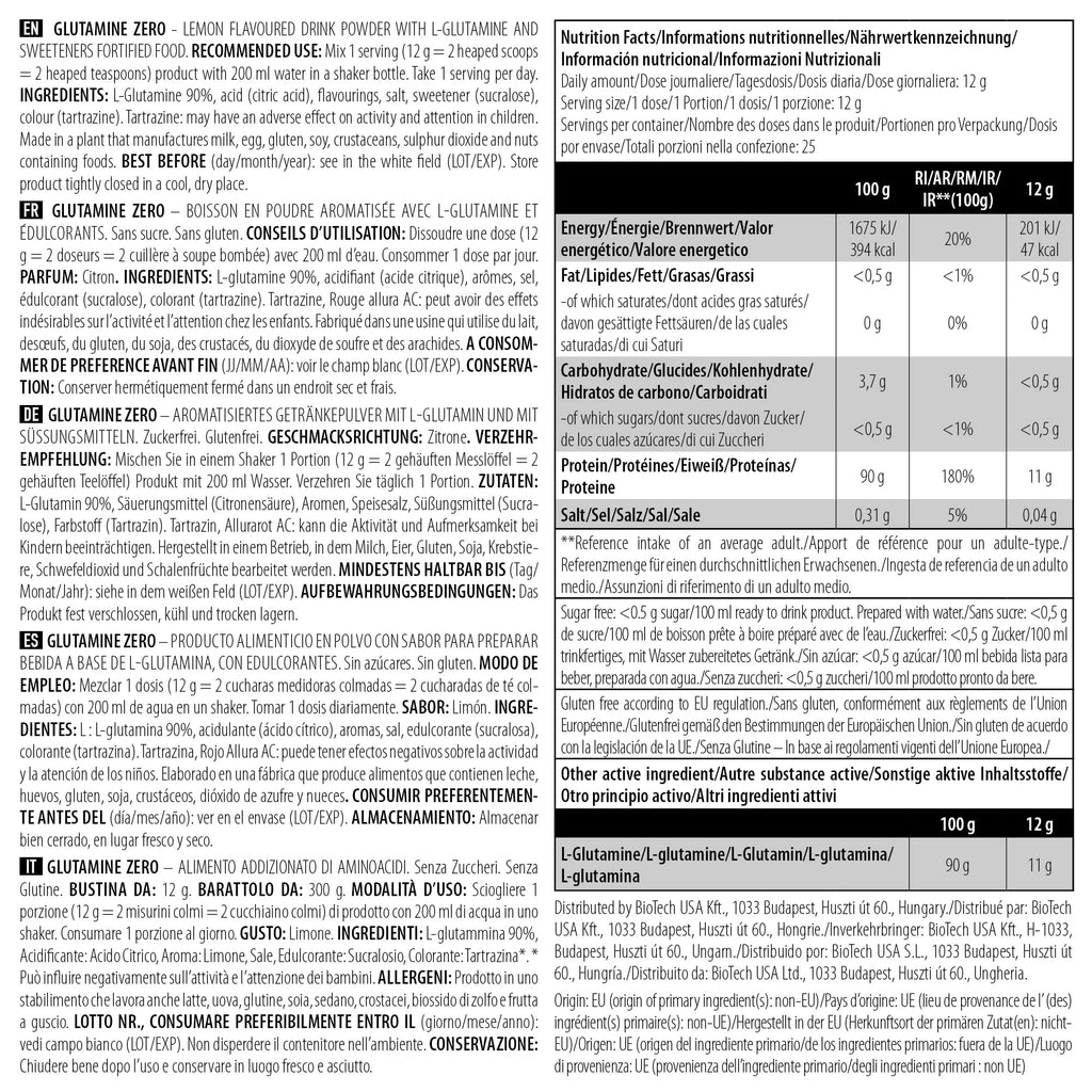 BioTech USA Glutamine Zero