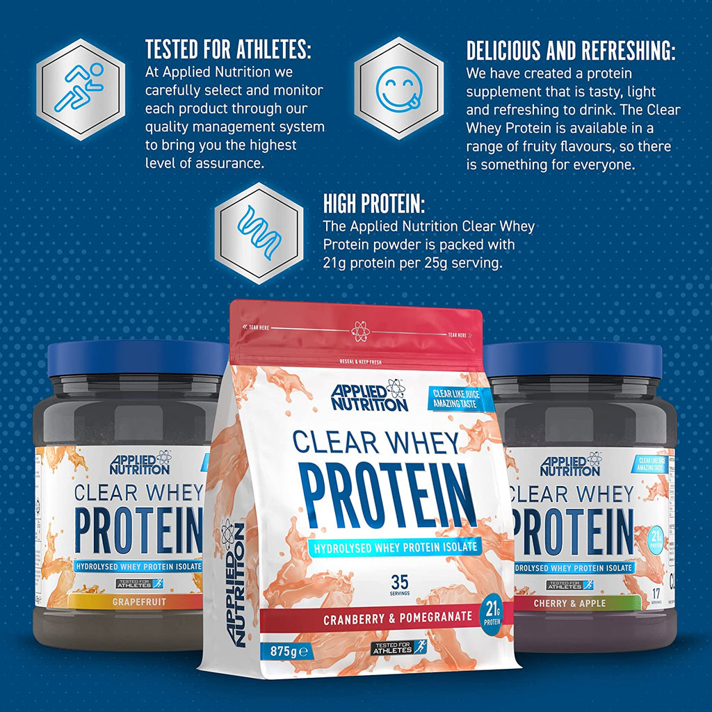Applied Nutrition Clear Whey with ultra-hydrolysed whey protein for muscle recovery and weight management