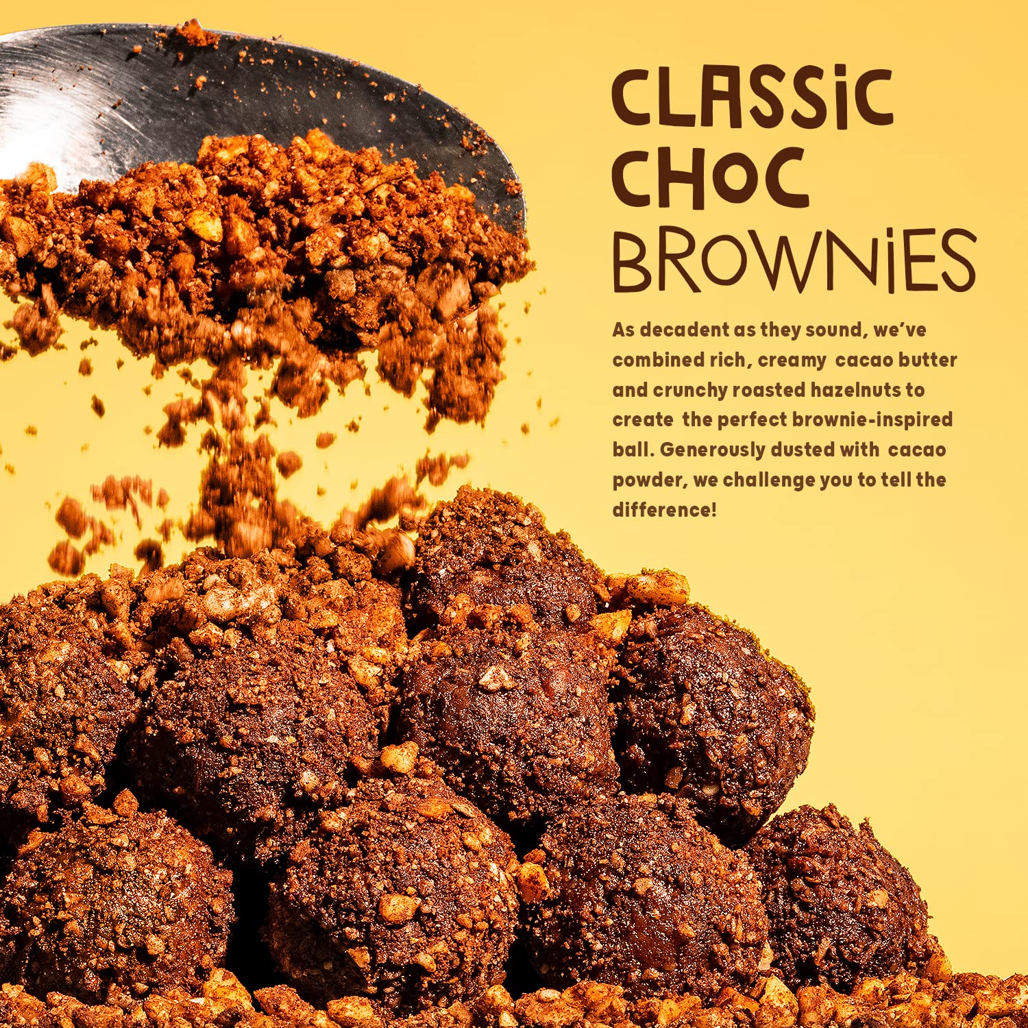 Decadent chocolate brownie keto balls dusted with cacao powder, perfect protein ball snack
