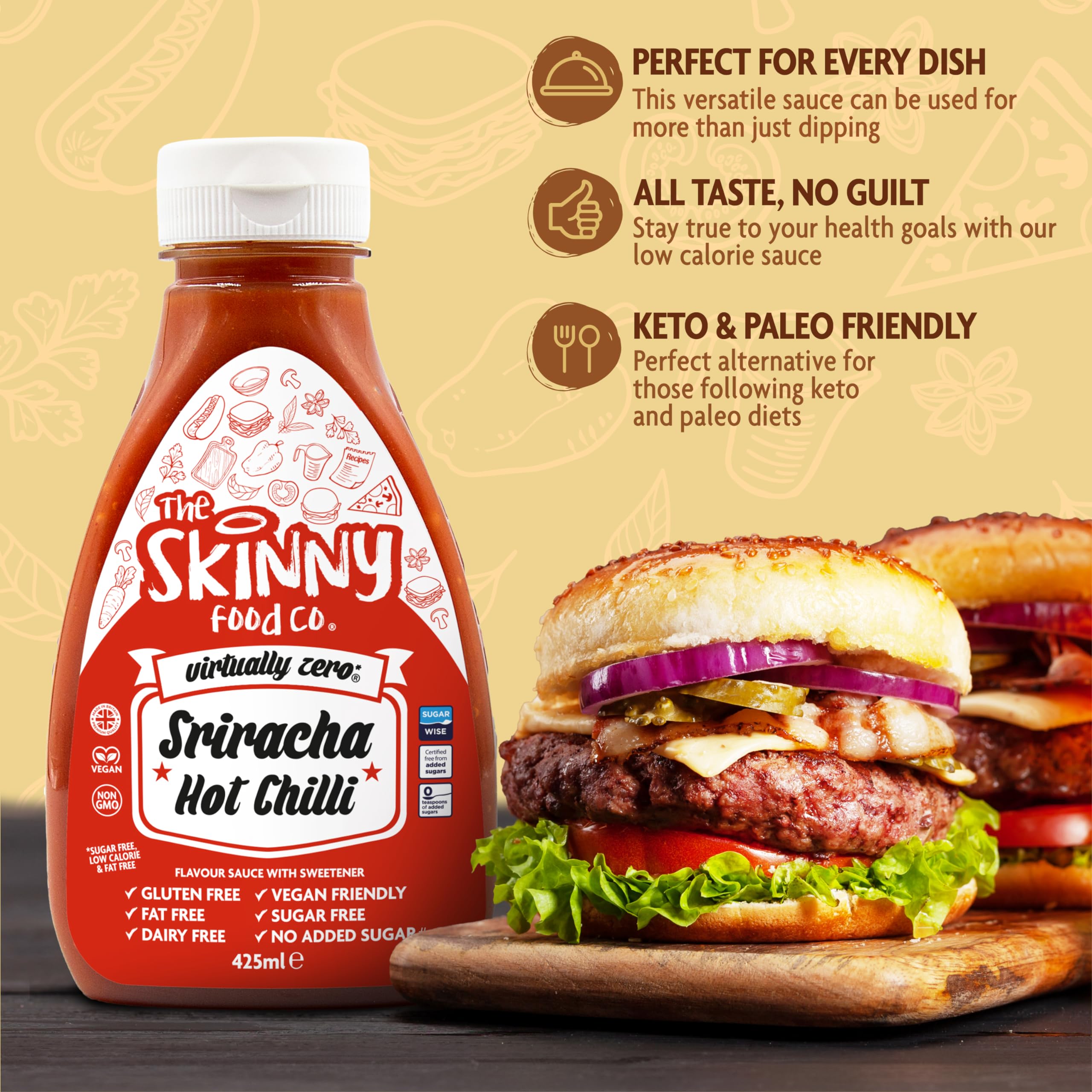 The Skinny Food Co Zero Calorie Sauce - 425ml / Sriracha - Sauces & Syrups