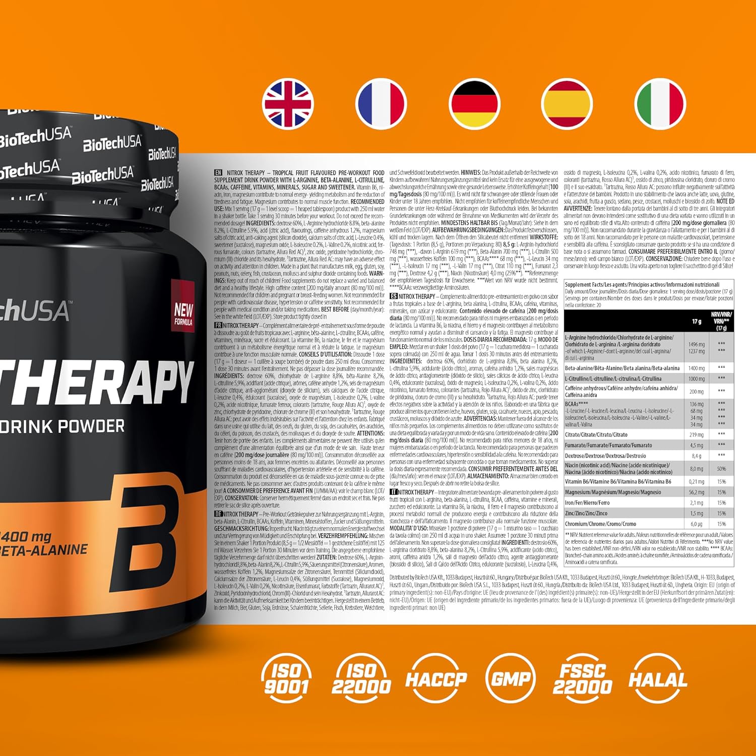 BioTech USA Nitrox Therapy - Pre-Workout Powder