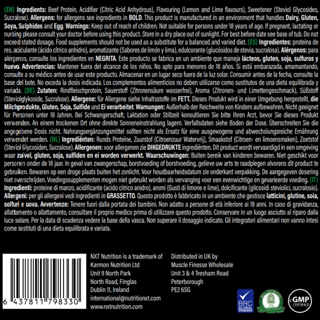 NXT Nutrition Beef Protein Isolate 540g