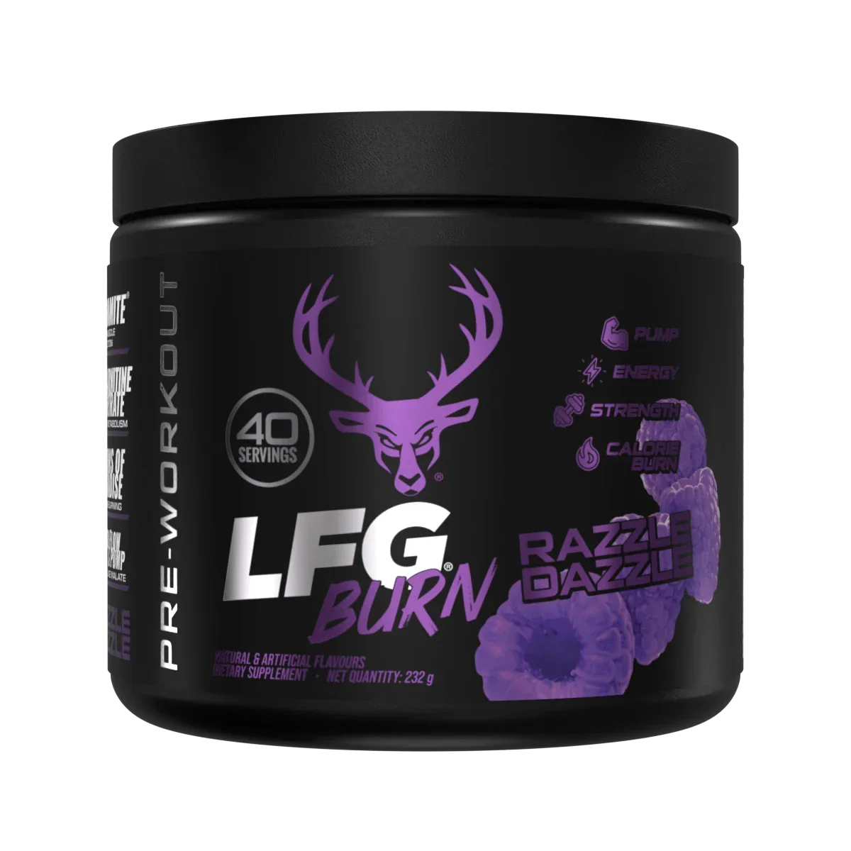 Bucked UP LFG RAZZI DAZZI pre-workout with Himalayan rock salt and L-carnitine tartrate