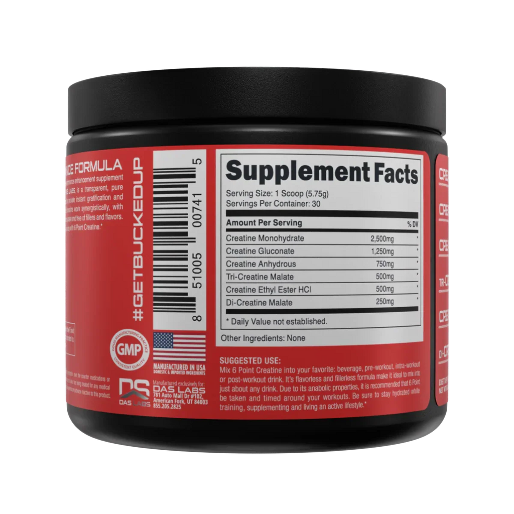 Bucked Up Bucked Up 6 Point Creatine - 175.5g / Unflavored - Creatine Powder