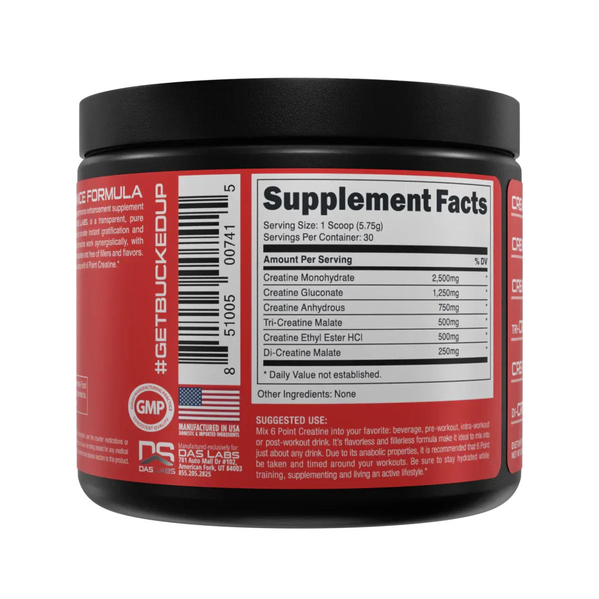 Bucked Up Bucked Up 6 Point Creatine - 175.5g / Unflavored - Creatine Powder