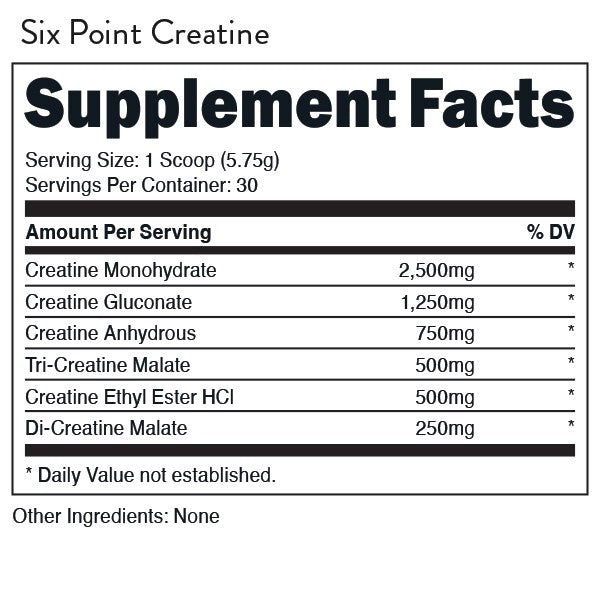 Bucked Up Bucked Up 6 Point Creatine - 175.5g / Unflavored - Creatine Powder