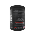 Black Bucked Up Buckbuild supplement container with red and white lettering for muscle growth