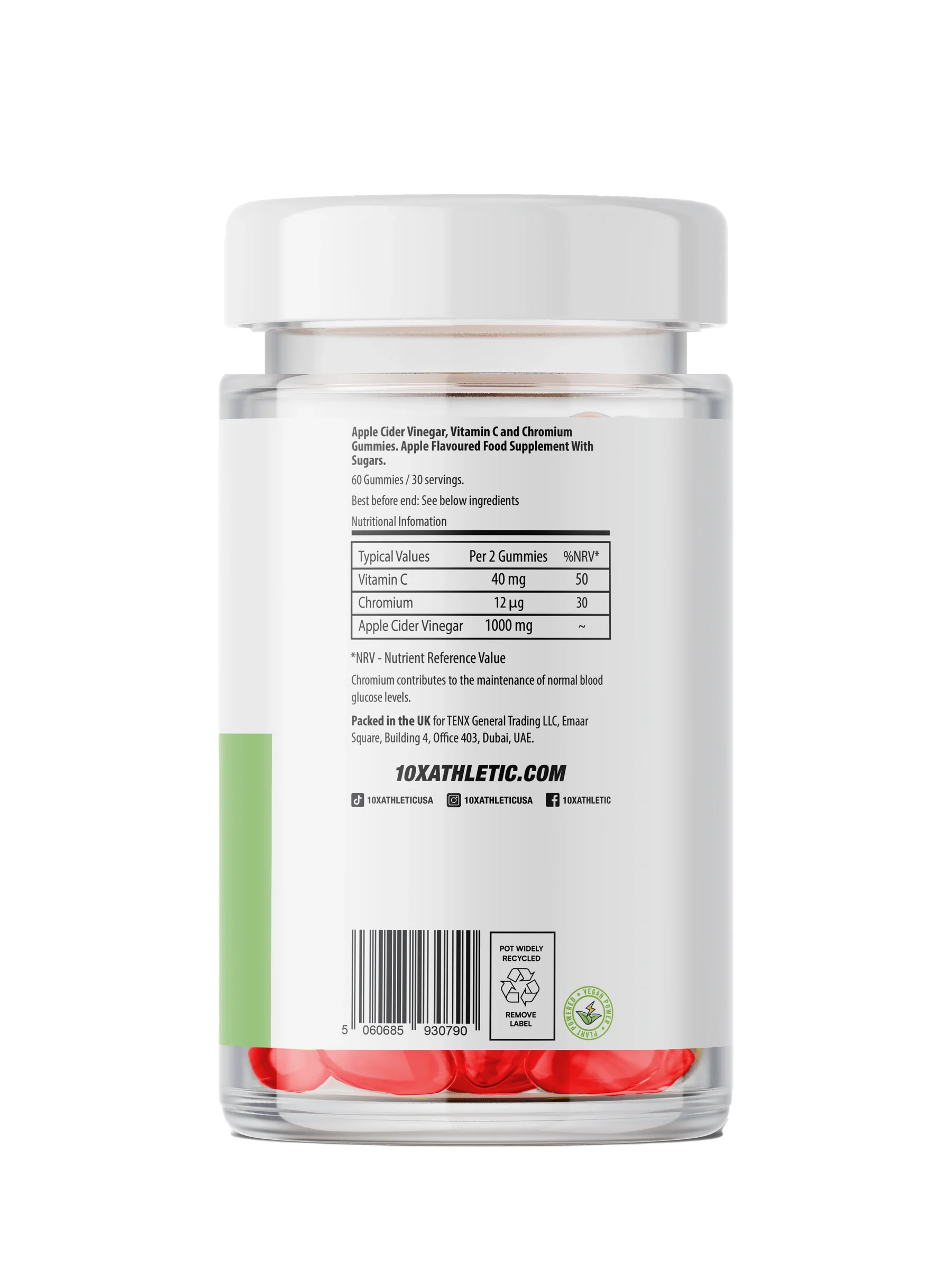 10X Athletic Apple Cider Vinegar Gummies 60Softgels