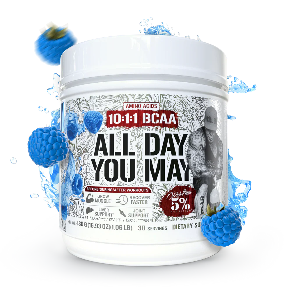 Rich Piana 5% Nutrition All Day You May Legendary Series 465g / Blue Raspberry Amino Acids Powder