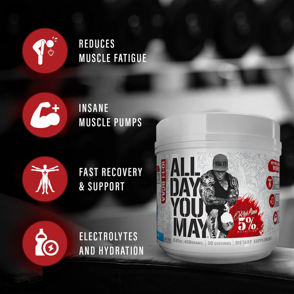 Rich Piana 5% Nutrition All Day You May Legendary Series Amino Acids Powder
