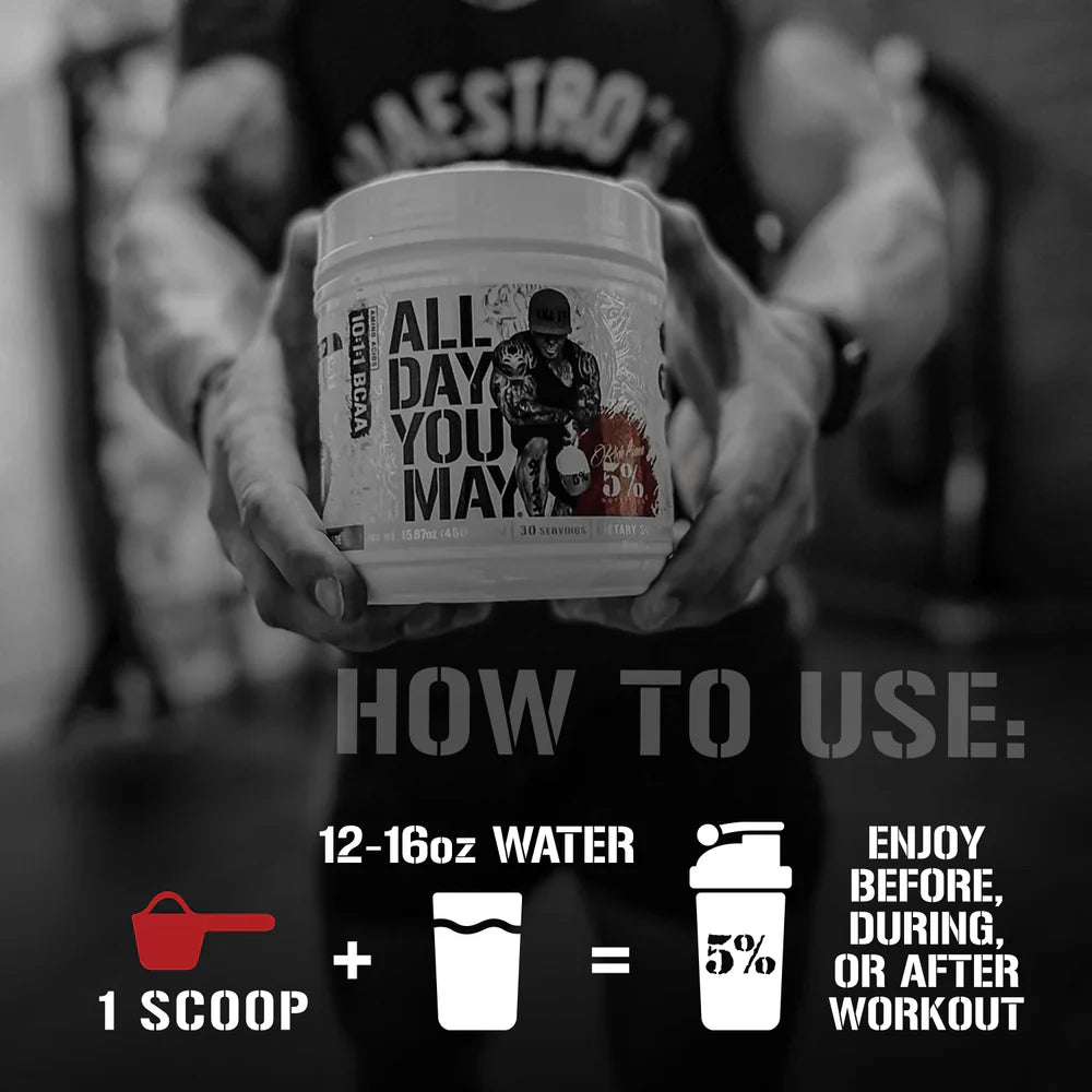 Rich Piana 5% Nutrition All Day You May Legendary Series Amino Acids Powder